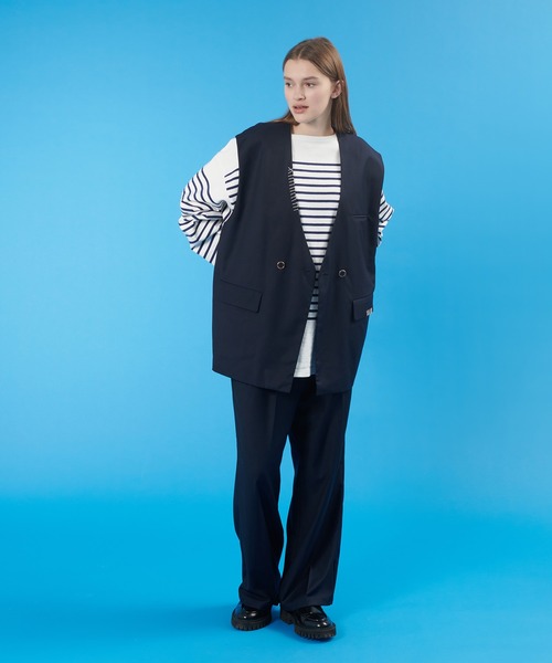 ONCILY(オンシェリー)の「【SET UP可能】HAND STITCH DOUBLE GILET VEST / ハンドステッチダブルジレベスト(ベスト・メンズ・カーキ/ネイビー/ダークブラウン・LARGE/MEDIUM)」の12枚目の写真