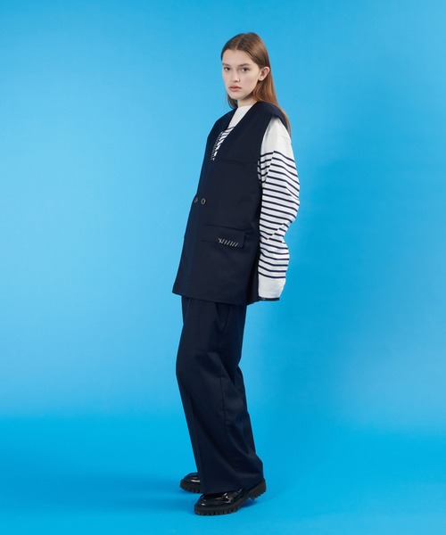 ONCILY(オンシェリー)の「【SET UP可能】HAND STITCH DOUBLE GILET VEST / ハンドステッチダブルジレベスト(ベスト・メンズ・カーキ/ネイビー/ダークブラウン・LARGE/MEDIUM)」の11枚目の写真