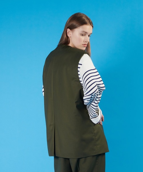 ONCILY(オンシェリー)の「【SET UP可能】HAND STITCH DOUBLE GILET VEST / ハンドステッチダブルジレベスト(ベスト・メンズ・カーキ/ネイビー/ダークブラウン・LARGE/MEDIUM)」の20枚目の写真