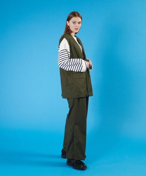 ONCILY(オンシェリー)の「【SET UP可能】HAND STITCH DOUBLE GILET VEST / ハンドステッチダブルジレベスト(ベスト・メンズ・カーキ/ネイビー/ダークブラウン・LARGE/MEDIUM)」の22枚目の写真