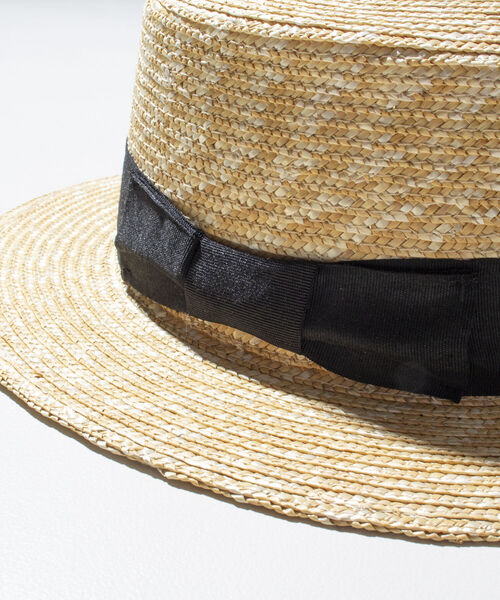 GLOSTER（グロスター）の「【GLOSTER/グロスター】STRAW BOATER HAT ストローハット 麦わら カンカン帽（ハット・メンズ・ブラック/ベージュ/アイボリー・FREE）」の19枚目の写真