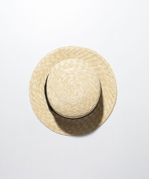 GLOSTER（グロスター）の「【GLOSTER/グロスター】STRAW BOATER HAT ストローハット 麦わら カンカン帽（ハット・メンズ・ブラック/ベージュ/アイボリー・FREE）」の6枚目の写真