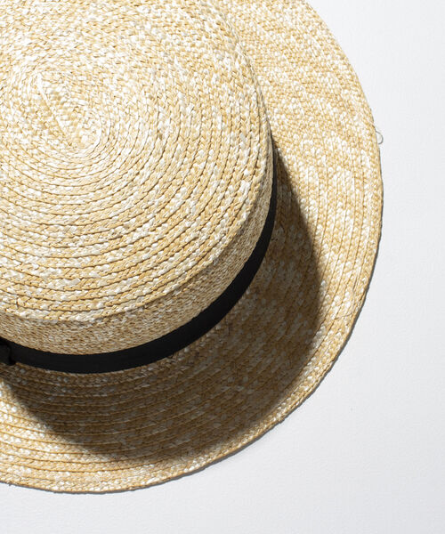 GLOSTER（グロスター）の「【GLOSTER/グロスター】STRAW BOATER HAT ストローハット 麦わら カンカン帽（ハット・メンズ・ブラック/ベージュ/アイボリー・FREE）」の15枚目の写真
