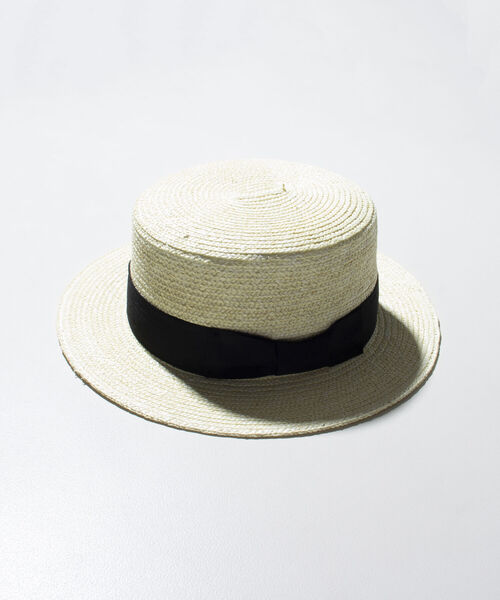 GLOSTER（グロスター）の「【GLOSTER/グロスター】STRAW BOATER HAT ストローハット 麦わら カンカン帽（ハット・メンズ・ブラック/ベージュ/アイボリー・FREE）」の17枚目の写真