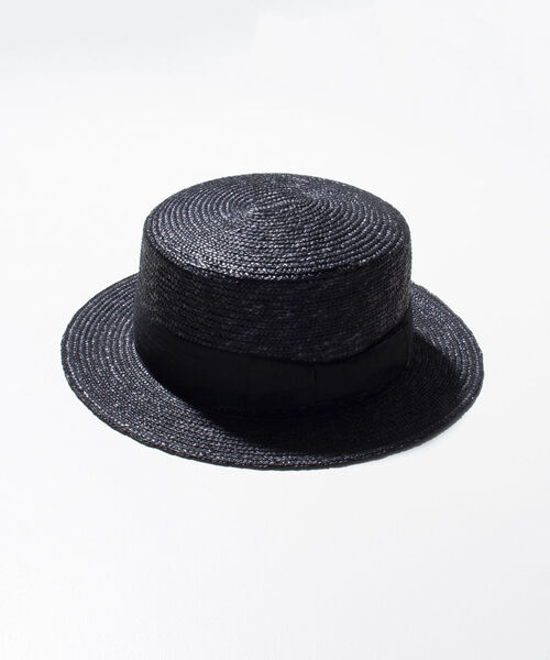 GLOSTER（グロスター）の「【GLOSTER/グロスター】STRAW BOATER HAT ストローハット 麦わら カンカン帽（ハット・メンズ・ブラック/ベージュ/アイボリー・FREE）」の8枚目の写真
