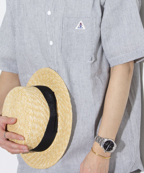 GLOSTER（グロスター）の「【GLOSTER/グロスター】STRAW BOATER HAT ストローハット 麦わら カンカン帽（ハット・メンズ・ブラック/ベージュ/アイボリー・FREE）」の5枚目の写真