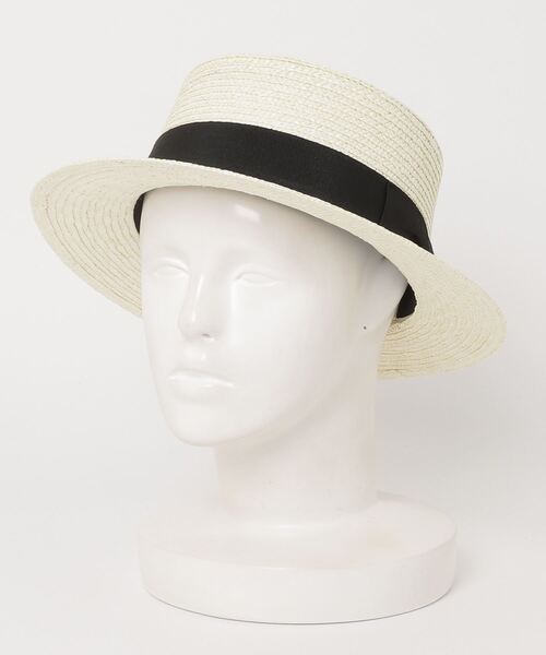 GLOSTER（グロスター）の「【GLOSTER/グロスター】STRAW BOATER HAT ストローハット 麦わら カンカン帽（ハット・メンズ・ブラック/ベージュ/アイボリー・FREE）」の21枚目の写真