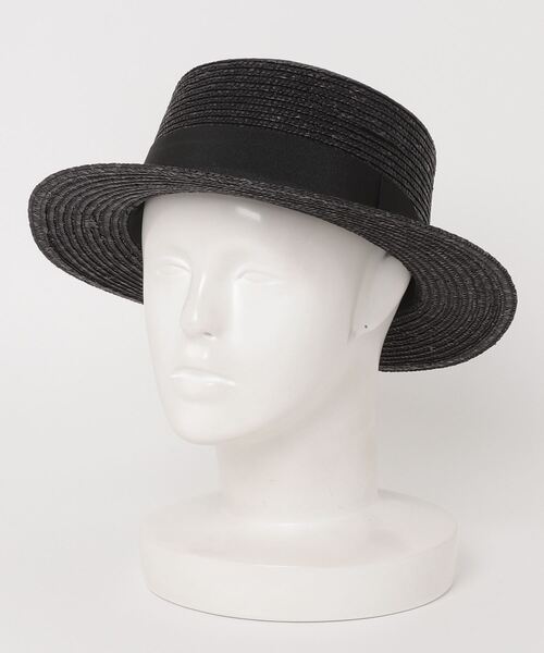 GLOSTER（グロスター）の「【GLOSTER/グロスター】STRAW BOATER HAT ストローハット 麦わら カンカン帽（ハット・メンズ・ブラック/ベージュ/アイボリー・FREE）」の22枚目の写真