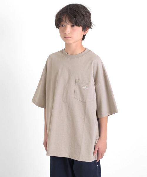 GLAZOS（グラソス）の「【NAUTICA】フロントポケット刺繍ビッグ半袖Tシャツ（Tシャツ/カットソー・キッズ・ホワイト/チャコールグレー/インディゴブルー・M/L/XL）」の6枚目の写真