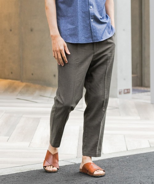 URBAN RESEARCH ROSSO MEN（アーバンリサーチロッソメン）の「『XLサイズあり』リネンイージーテーパードパンツ（その他パンツ・メンズ・ブラック/カーキ/ベージュ・MEDIUM/LARGE/SMALL/X-LARGE）」の3枚目の写真