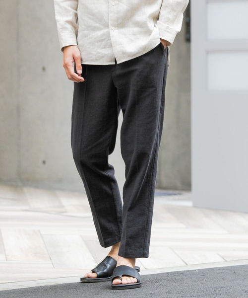 URBAN RESEARCH ROSSO MEN（アーバンリサーチロッソメン）の「『XLサイズあり』リネンイージーテーパードパンツ（その他パンツ・メンズ・ブラック/カーキ/ベージュ・MEDIUM/LARGE/SMALL/X-LARGE）」の2枚目の写真