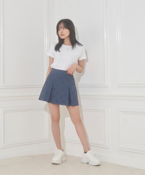 ANDGEEBEE（アンジービー）の「総柄ツイルスカパン（スカート・レディース・チャコールグレー/ブルー・MEDIUM）」の3枚目の写真