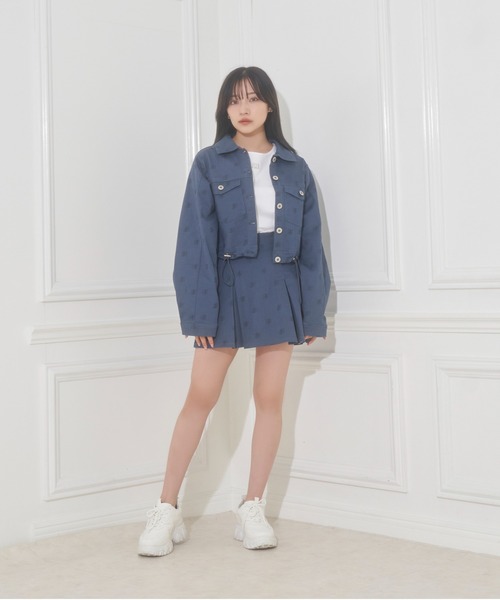 ANDGEEBEE（アンジービー）の「総柄ツイルスカパン（スカート・レディース・チャコールグレー/ブルー・MEDIUM）」の15枚目の写真