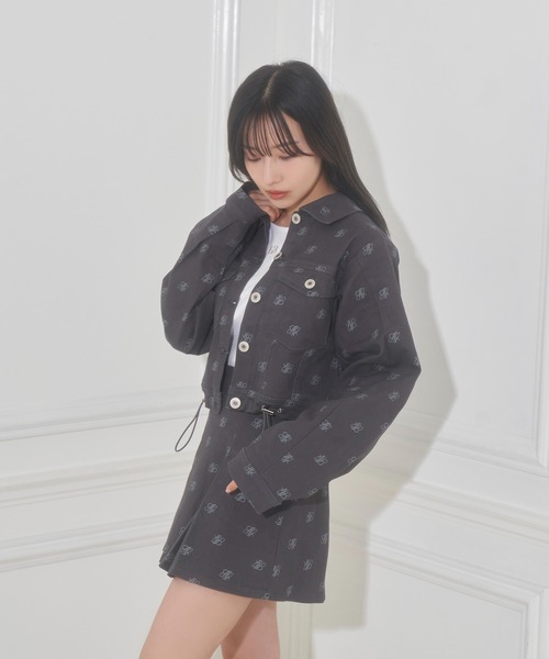 ANDGEEBEE（アンジービー）の「総柄ツイルスカパン（スカート・レディース・チャコールグレー/ブルー・MEDIUM）」の9枚目の写真