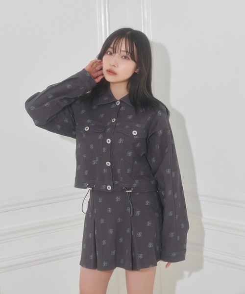 ANDGEEBEE（アンジービー）の「総柄ツイルスカパン（スカート・レディース・チャコールグレー/ブルー・MEDIUM）」の16枚目の写真