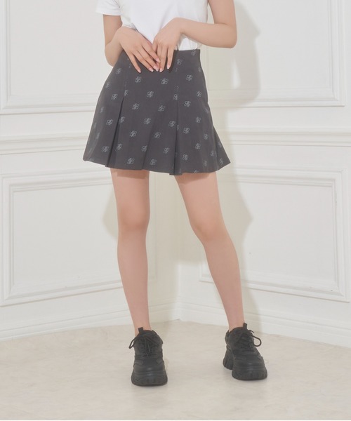 ANDGEEBEE（アンジービー）の「総柄ツイルスカパン（スカート・レディース・チャコールグレー/ブルー・MEDIUM）」の18枚目の写真