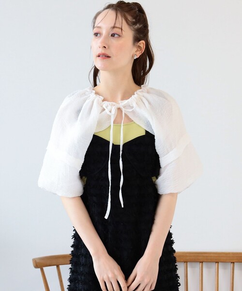 Ray BEAMS（レイビームス）の「Ray BEAMS / シアー 2way ボレロ（シャツ/ブラウス・レディース・ホワイト/ブラック・ONE SIZE）」の8枚目の写真