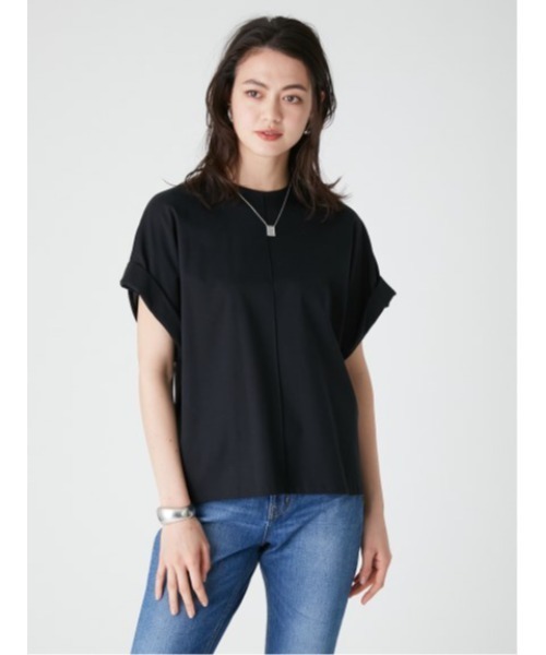 Mila Owen（ミラオーウェン）の「ロールアップスリーブドルマンカットトップス【ウォッシャブル/手洗い可能】（Tシャツ/カットソー・レディース・ホワイト/ブラック/ピンクベージュ・0/1）」の17枚目の写真