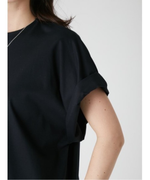 Mila Owen（ミラオーウェン）の「ロールアップスリーブドルマンカットトップス【ウォッシャブル/手洗い可能】（Tシャツ/カットソー・レディース・ホワイト/ブラック/ピンクベージュ・0/1）」の12枚目の写真