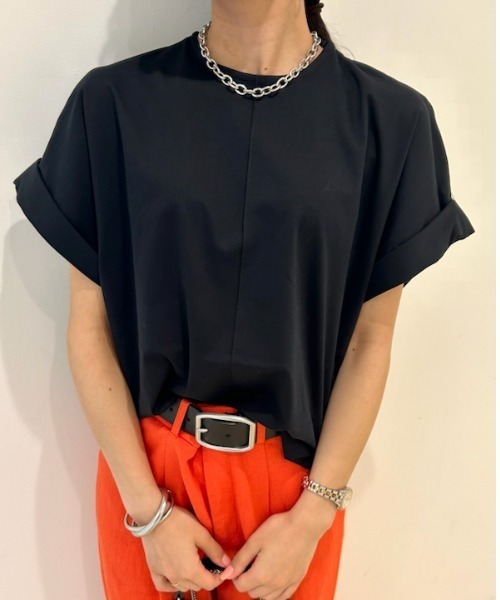 Mila Owen（ミラオーウェン）の「ロールアップスリーブドルマンカットトップス【ウォッシャブル/手洗い可能】（Tシャツ/カットソー・レディース・ホワイト/ブラック/ピンクベージュ・0/1）」の20枚目の写真