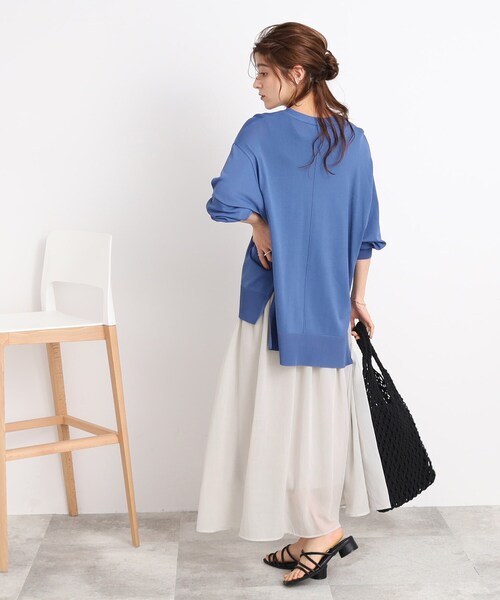 SHOO・LA・RUE(シューラルー)の「◆【歩くたびに軽やかに揺れる】ウエストギャザー スカート(スカート・レディース・ライトグレー/ネイビー/ブラウン系/ブラック・00)」の8枚目の写真