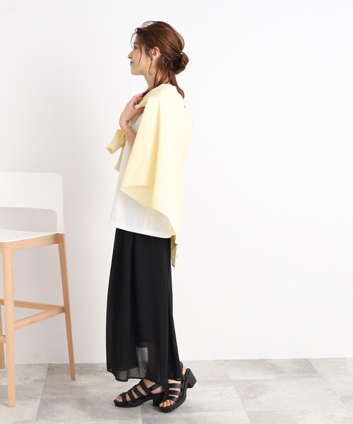 SHOO・LA・RUE(シューラルー)の「◆【歩くたびに軽やかに揺れる】ウエストギャザー スカート(スカート・レディース・ライトグレー/ネイビー/ブラウン系/ブラック・00)」の13枚目の写真
