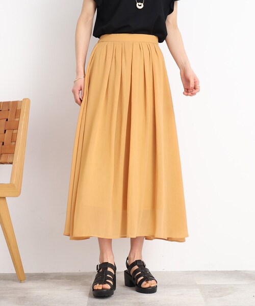 SHOO・LA・RUE(シューラルー)の「◆【歩くたびに軽やかに揺れる】ウエストギャザー スカート(スカート・レディース・ライトグレー/ネイビー/ブラウン系/ブラック・00)」の20枚目の写真