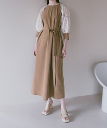Sheer Jacquard Sleeve Dress