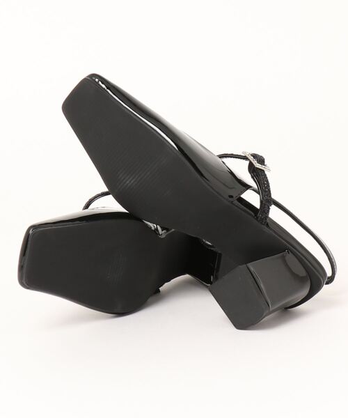 グリッターストラップ付きスクエアトゥパーティーパンプス（パンプス）｜niana（ニアナ）