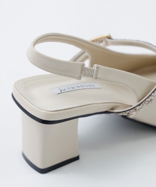 グリッターストラップ付きスクエアトゥパーティーパンプス（パンプス）｜niana（ニアナ）