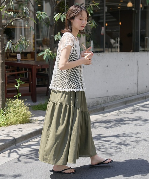 CIAOPANIC TYPY（チャオパニックティピー）の「メッシュTEE付キャミワンピース（ワンピース・レディース・ブラック/ブラウン/ホワイト・ONE SIZE）」の19枚目の写真