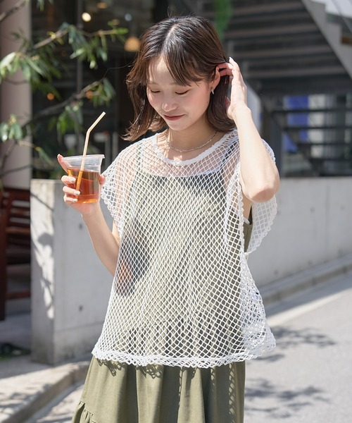 CIAOPANIC TYPY（チャオパニックティピー）の「メッシュTEE付キャミワンピース（ワンピース・レディース・ブラック/ブラウン/ホワイト・ONE SIZE）」の4枚目の写真