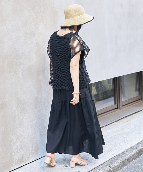 CIAOPANIC TYPY（チャオパニックティピー）の「メッシュTEE付キャミワンピース（ワンピース・レディース・ブラック/ブラウン/ホワイト・ONE SIZE）」の16枚目の写真