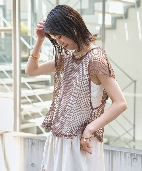 CIAOPANIC TYPY（チャオパニックティピー）の「メッシュTEE付キャミワンピース（ワンピース・レディース・ブラック/ブラウン/ホワイト・ONE SIZE）」の10枚目の写真