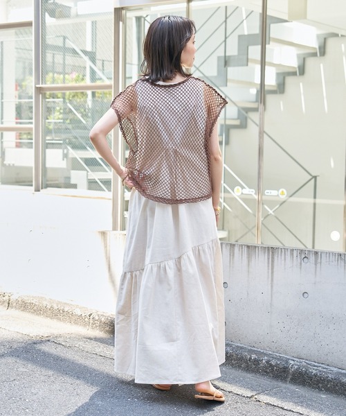 CIAOPANIC TYPY（チャオパニックティピー）の「メッシュTEE付キャミワンピース（ワンピース・レディース・ブラック/ブラウン/ホワイト・ONE SIZE）」の5枚目の写真