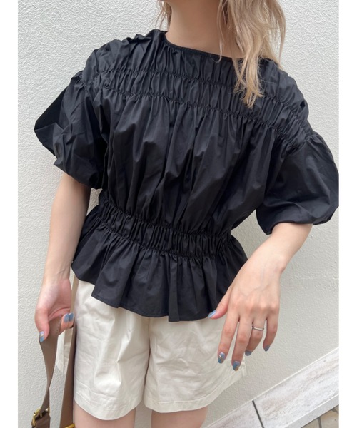 JUMELLE（ジュメロ）の「シャーリングBL（シャツ/ブラウス・レディース・ブラック/ライトベージュ・M）」の12枚目の写真