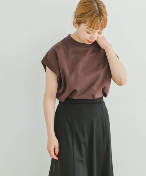 ITEMS URBANRESEARCH（アイテムズ アーバンリサーチ）の「『UR TECH』フレンチTシャツ（Tシャツ/カットソー・レディース・ブラウン/ブラック/ホワイト・FREE）」の12枚目の写真