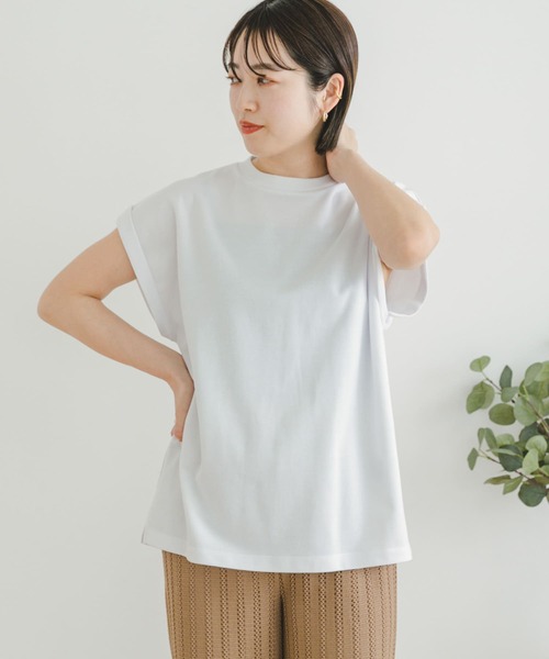 ITEMS URBANRESEARCH（アイテムズ アーバンリサーチ）の「『UR TECH』フレンチTシャツ（Tシャツ/カットソー・レディース・ブラウン/ブラック/ホワイト・FREE）」の16枚目の写真