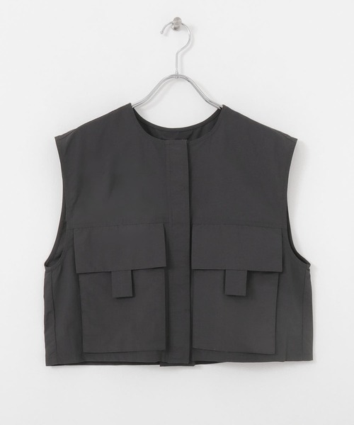 KBF（ケイビーエフ）の「ミリタリーショートベスト（ベスト・レディース・チャコールグレー/オフホワイト/ライトカーキ・ONE）」の15枚目の写真