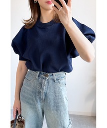 【ZOZO限定】パフスリーブスポンジニットトップス