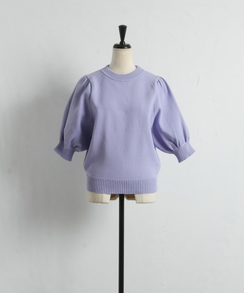 &. NOSTALGIA（アンドドットノスタルジア）の「【ZOZO限定】パフスリーブスポンジニットトップス（ニット/セーター・レディース・ラベンダー/ブラック/アイボリー/ネイビー・M）」の5枚目の写真
