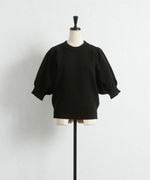 &. NOSTALGIA（アンドドットノスタルジア）の「【ZOZO限定】パフスリーブスポンジニットトップス（ニット/セーター・レディース・ラベンダー/ブラック/アイボリー/ネイビー・M）」の6枚目の写真