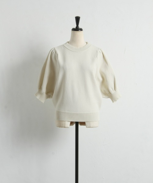 &. NOSTALGIA（アンドドットノスタルジア）の「【ZOZO限定】パフスリーブスポンジニットトップス（ニット/セーター・レディース・ラベンダー/ブラック/アイボリー/ネイビー・M）」の7枚目の写真