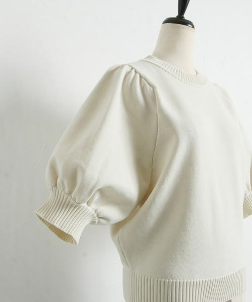&. NOSTALGIA（アンドドットノスタルジア）の「【ZOZO限定】パフスリーブスポンジニットトップス（ニット/セーター・レディース・ラベンダー/ブラック/アイボリー/ネイビー・M）」の12枚目の写真