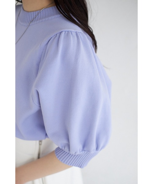 &. NOSTALGIA（アンドドットノスタルジア）の「【ZOZO限定】パフスリーブスポンジニットトップス（ニット/セーター・レディース・ラベンダー/ブラック/アイボリー/ネイビー・M）」の18枚目の写真