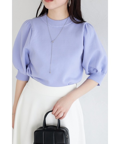 &. NOSTALGIA（アンドドットノスタルジア）の「【ZOZO限定】パフスリーブスポンジニットトップス（ニット/セーター・レディース・ラベンダー/ブラック/アイボリー/ネイビー・M）」の17枚目の写真