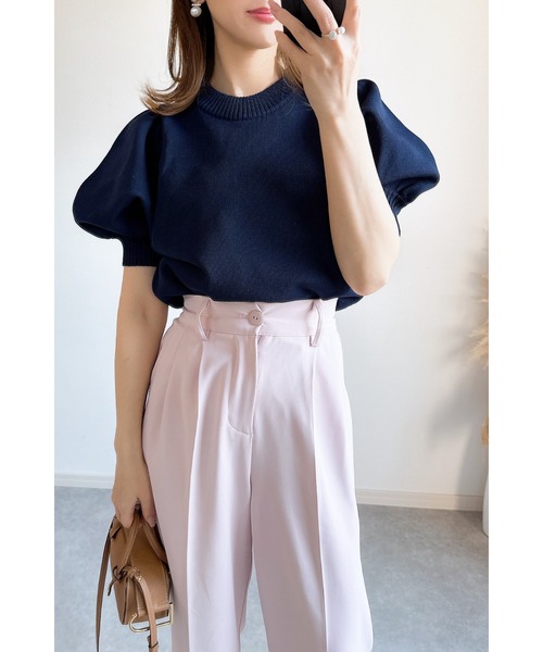 &. NOSTALGIA（アンドドットノスタルジア）の「【ZOZO限定】パフスリーブスポンジニットトップス（ニット/セーター・レディース・ラベンダー/ブラック/アイボリー/ネイビー・M）」の22枚目の写真