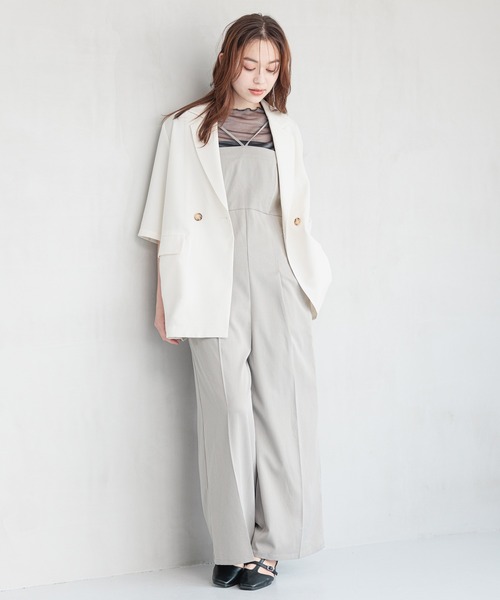 mysty woman（ミスティウーマン）の「ストリングハイウエストサロペット　909997（サロペット/オーバーオール・レディース・ブラウン/グレー/アイボリー・FREE）」の13枚目の写真