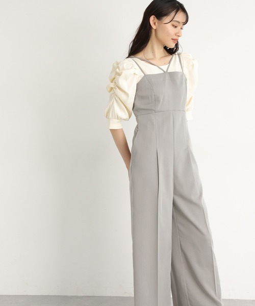 mysty woman（ミスティウーマン）の「ストリングハイウエストサロペット　909997（サロペット/オーバーオール・レディース・ブラウン/グレー/アイボリー・FREE）」の14枚目の写真