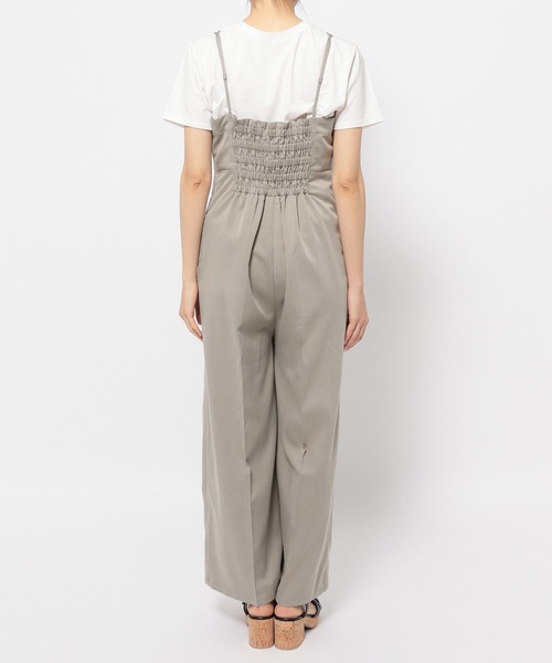 ストライプサロペット　ウエスト調整可能 ストライプ柄 サロペット レディース オールインワン 送料無料・再再販